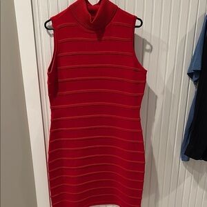Red Sleeveless Knit Dress